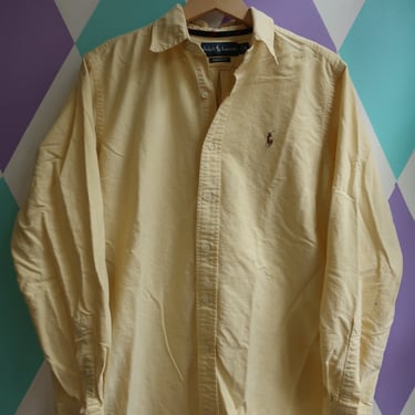 Vintage Ralph Lauren Butter Yellow Cotton Oxford Shirt
