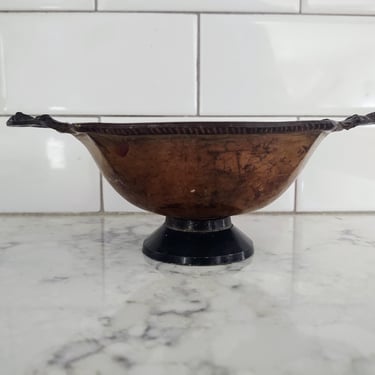 Vintage Metal Brown Decorative Dual Handle Dish Home Décor Candy Bowl Soap Dish 