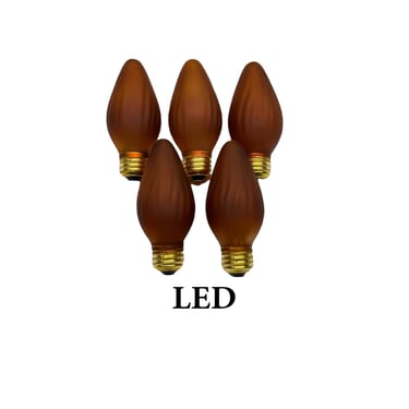 5 pcs Painted AMBER Flame Shaped Painted Dimmable 5.5w Bulbs for Antique Art Deco Wall Sconces, Chandeliers  7/4 