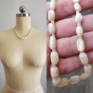 Antique Malabuti Mother of Pearl Beaded Necklace - Vintage Jewelry - 20s Accessories - 20s Jewelry 