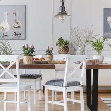 Farmhouse Dining Table, Walnut Wood Dining Table 