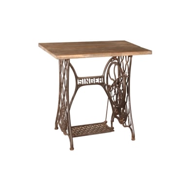 Iron Table with Wooden Top