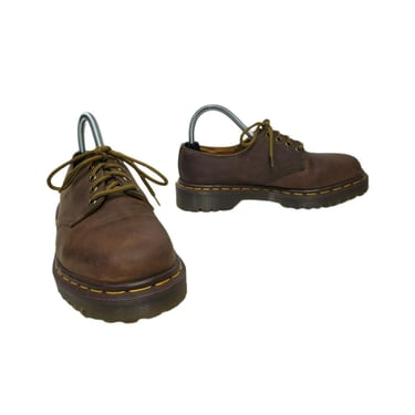 1990s Vintage DR MARTENS Shoe, 4 Hole Oxford Loafer, Aztec Brown Leather, Made in England, Commando Ben Lug Sole, Vintage Clothes & Shoes 