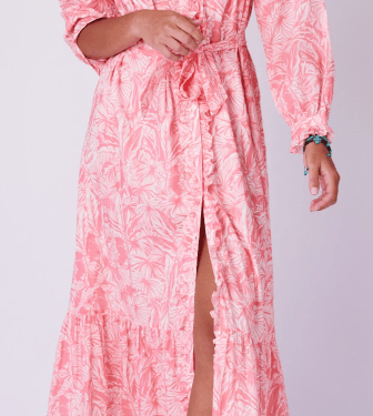 OVERLOVER Baldwin 29 Palms Dress in Coral Rose