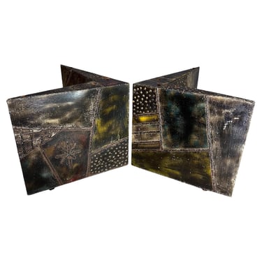 1967 Signed Paul Evans Exceedingly Rare Side Tables or Coffee Table