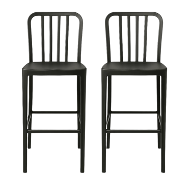 Set of 2 Metal Counter Stools