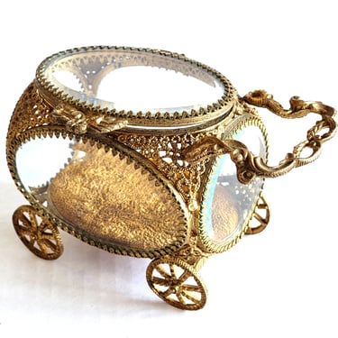 Ormolu French Jewelry Carriage Casket 