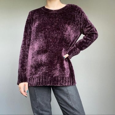 Orvis Women’s Purple Relaxed Crewneck Soft Warm Lounge Sweater Sz L 