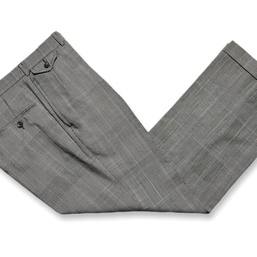Vintage 1980s POLO Ralph Lauren Worsted Wool Trousers ~ 34 Waist ~ Glen Plaid Pants ~ Ivy Style / Preppy / Trad ~ Made in USA ~ Tropical 