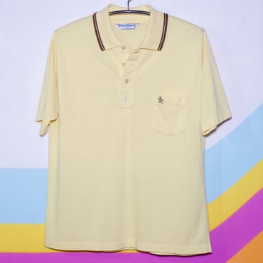 Vintage 1980s Munsingwear Yellow Polo Shirt | Large | 19 