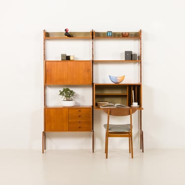 Scandinavian vintage modular teak wall unit 