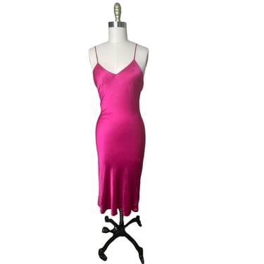 Vintage Victoria Secret Cranberry Red Silk Nightgown Slip Dress, Size small 