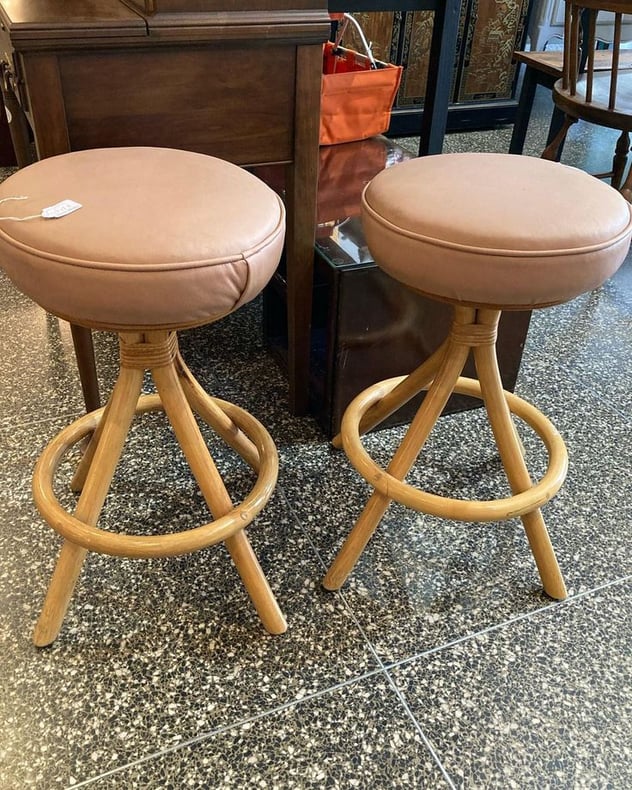 Rattan stools  23” tall