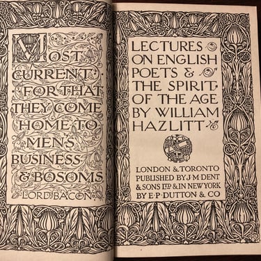 William Hazlitt The Spirit of The Ages & English Poets 