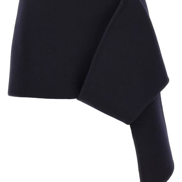 Prada Women Midnight Blue Wool Blend Mini Skirt