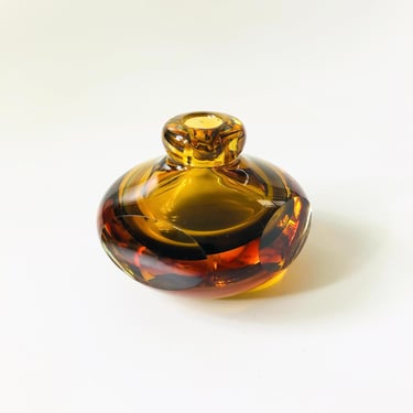 Amber Art Glass Bud Vase 
