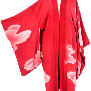 Airbrushed Cloud Print Kimono