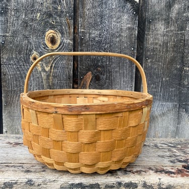 Vintage Harvest Basket — Vintage Basket — Basket For Harvesting — Garden Basket — Basket for Garden — Round Basket — Vintage Garden Basket 