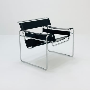 Mid century black B3 armchair WASSILY by Marcel Brauer, 1990s Italy 