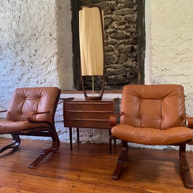 Mid century lounge chair Scandinavian modern sling chair siesta chair a pair 