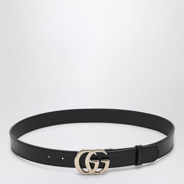 Gucci Gg Marmont Black Leather Belt Women