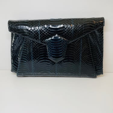 Black and Blue Snakeskin Purse from Sutton Plaza