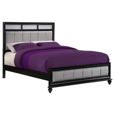 Coaster Barzini Wood Eastern King Panel Bed Black &amp; Gray FFE258-81