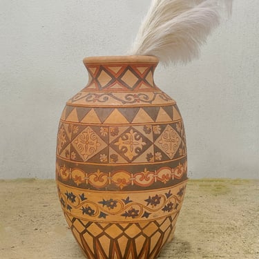 Pattern Terracotta Floor Vase