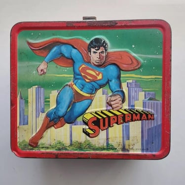 Superman The Movie, Metal Lunch Box, 1978, Christopher Reeves, Aladdin Brand 