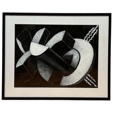 Black &amp; White Abstract Three Dimensional Geometric by Christopher Mark Brennan