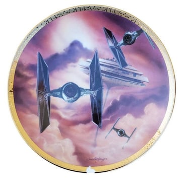 Star Wars Space Vehicles Plate Tie Fighters Hamilton Collection Hillios 1995 M11 