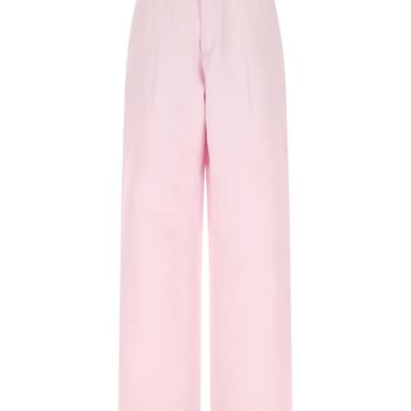 ZEGNA Pastel Pink Cotton Blend Wide-Leg Pant