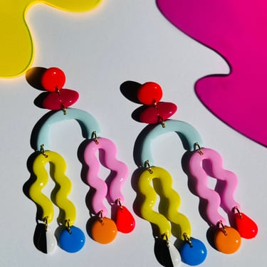 Colorful Dangle Goddess earrings