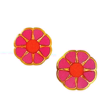 Sample Sale Pink Flower Statement Studs