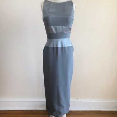 Light Blue/Green Maxi Dress/Gown - 1990s 