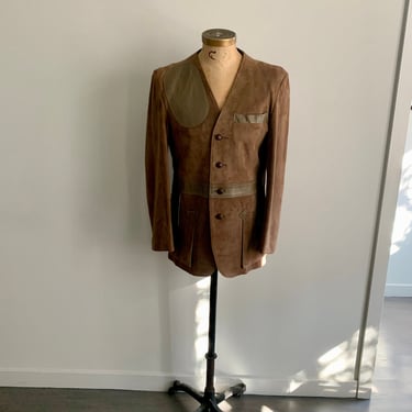 Men’s vintage 1950s 10-X suede shooting jacket-size 40 