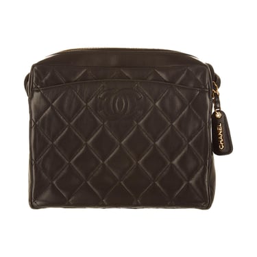 Chanel Black Quilted Logo Shoulder Bag