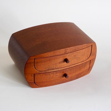 Peter Bloch Handmade Honduras Mahogany Jewelry Box 