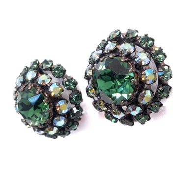 Austria Green Rhinestone Earrings