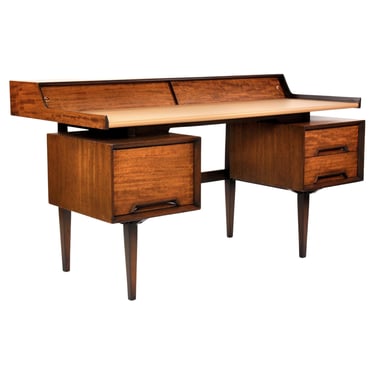 Milo Baughman for Drexel Perspective Mindoro and Leather Floating Desk 
