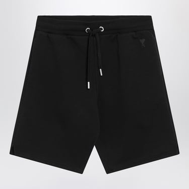 Ami Paris Black Ami De Coeur Shorts Men