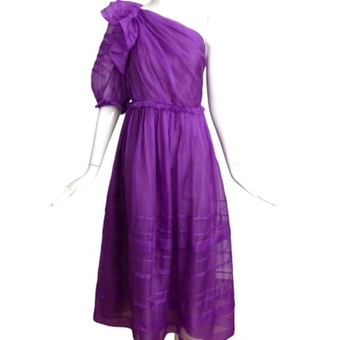 ULLA JOHNSON- Purple Artemis One Shoulder Maxi Dress, Size 10