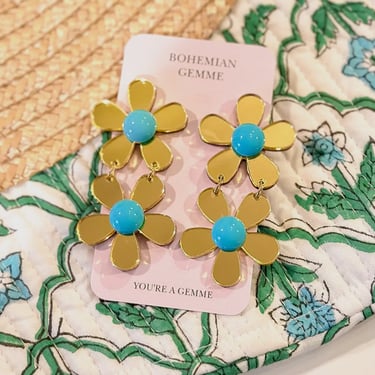 Sample Sale Golden Flower-Turquoise