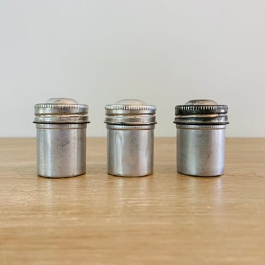 Vintage Metal Photography Film Canisters - Lot of 3 