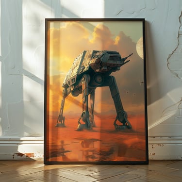 AT-AT Walker Star Wars Fan Art Poster - Sci-Fi Gamer Gift, Galactic Empire Decor 