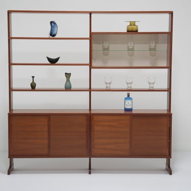 Vintage Swedish Teak Double Bookcase Unit, 1960s.