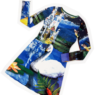 Wild & Lethal Trash F/W 1996 swan print dress
