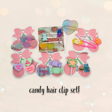 Candy Hair Clip Set Cute Kawaii Candies Lollipops Clips Barrettes 