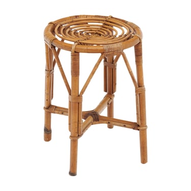 Vintage Bamboo Stool by Bonaudi Vallauris