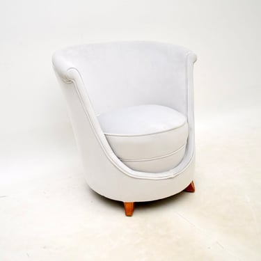 Art Deco Velvet Tub Chair by Hille